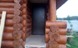 стальная дверь ДЗГ-96 в загородный деревянный дом - общий вид